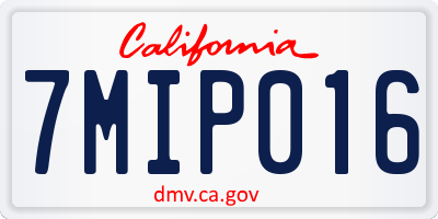 CA license plate 7MIP016