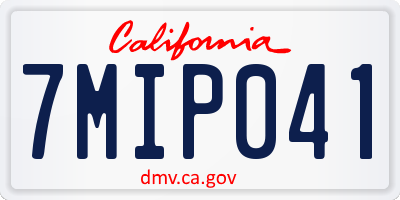 CA license plate 7MIP041