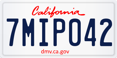 CA license plate 7MIP042