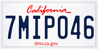 CA license plate 7MIP046