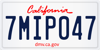 CA license plate 7MIP047