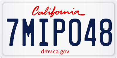 CA license plate 7MIP048
