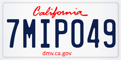 CA license plate 7MIP049