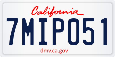 CA license plate 7MIP051