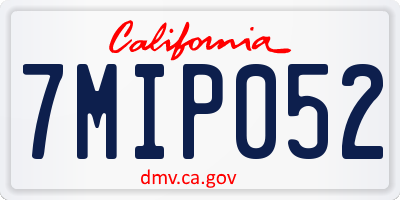 CA license plate 7MIP052
