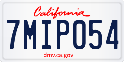 CA license plate 7MIP054
