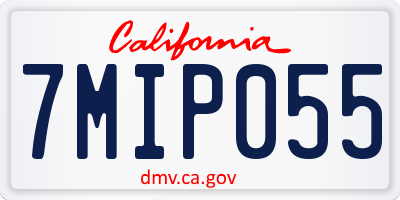 CA license plate 7MIP055