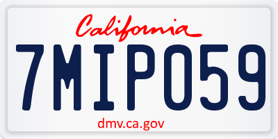 CA license plate 7MIP059
