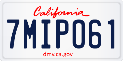 CA license plate 7MIP061
