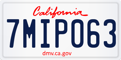 CA license plate 7MIP063