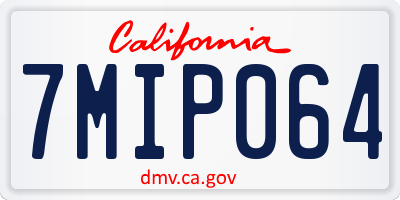 CA license plate 7MIP064