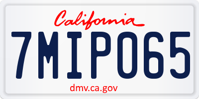 CA license plate 7MIP065