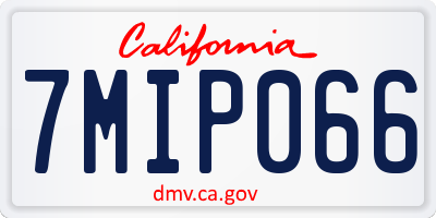 CA license plate 7MIP066