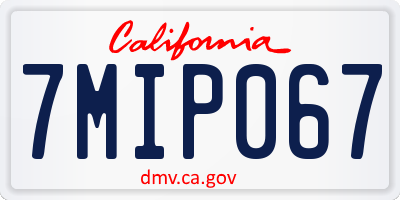 CA license plate 7MIP067