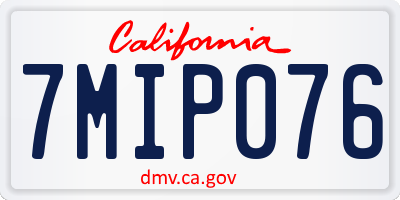 CA license plate 7MIP076