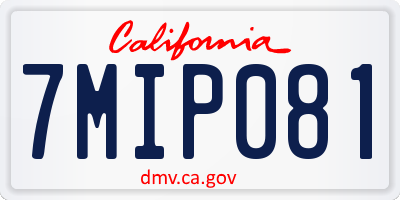 CA license plate 7MIP081