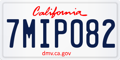 CA license plate 7MIP082