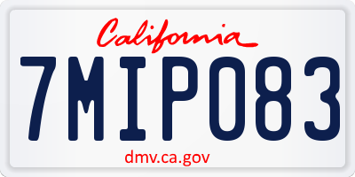 CA license plate 7MIP083