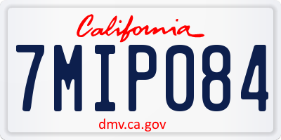 CA license plate 7MIP084