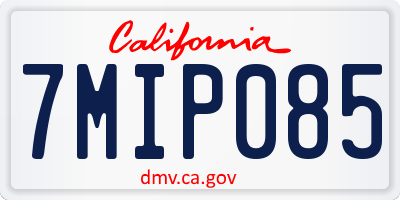 CA license plate 7MIP085