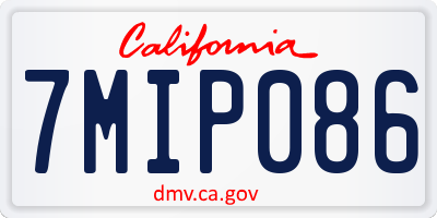 CA license plate 7MIP086