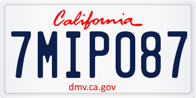 CA license plate 7MIP087