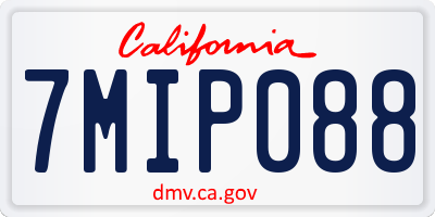 CA license plate 7MIP088