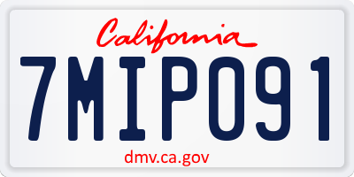 CA license plate 7MIP091