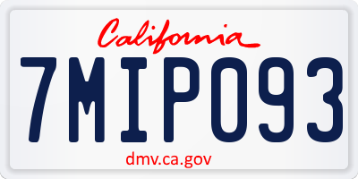 CA license plate 7MIP093