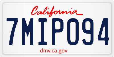 CA license plate 7MIP094
