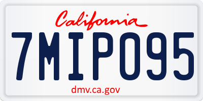 CA license plate 7MIP095