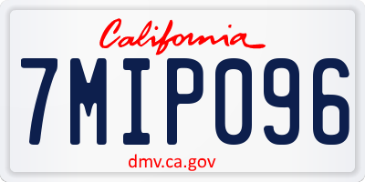 CA license plate 7MIP096