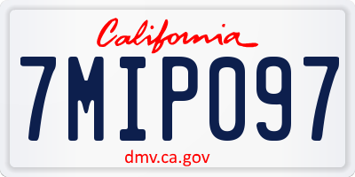 CA license plate 7MIP097