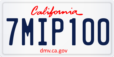 CA license plate 7MIP100