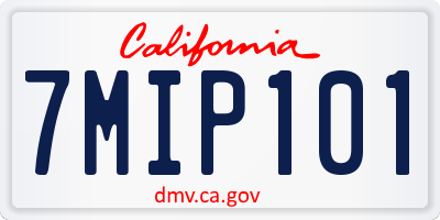CA license plate 7MIP101