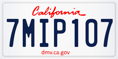 CA license plate 7MIP107