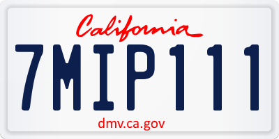 CA license plate 7MIP111