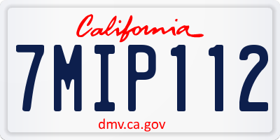 CA license plate 7MIP112