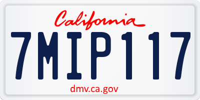 CA license plate 7MIP117