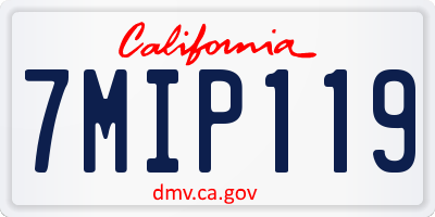 CA license plate 7MIP119