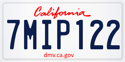 CA license plate 7MIP122