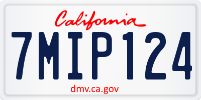 CA license plate 7MIP124