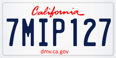 CA license plate 7MIP127