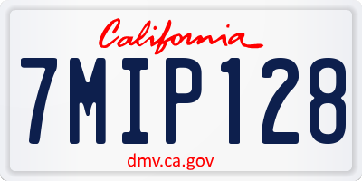 CA license plate 7MIP128