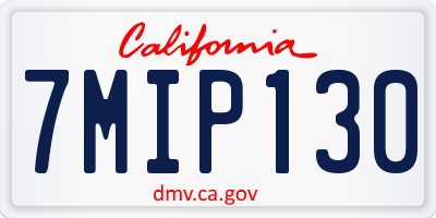 CA license plate 7MIP130