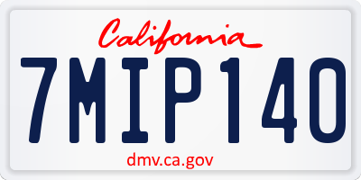 CA license plate 7MIP140