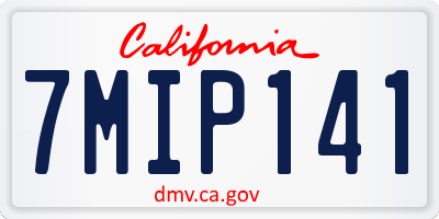 CA license plate 7MIP141