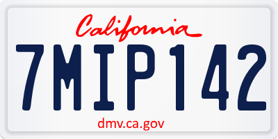 CA license plate 7MIP142
