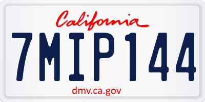 CA license plate 7MIP144
