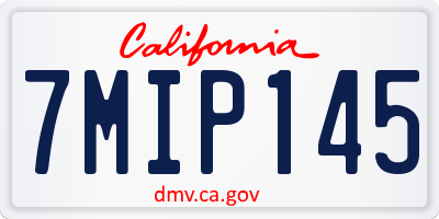 CA license plate 7MIP145
